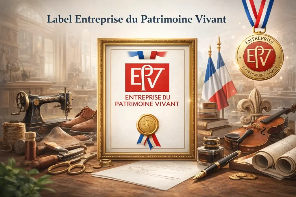 Illustration du label Entreprise du Patrimoine Vivant mettant en valeur un savoir-faire artisanal et industriel d’excellence reconnu par l’État français