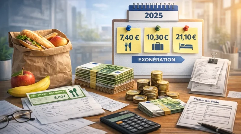 Panier repas et indemnité de repas en 2025 avec tickets restaurant, justificatifs, fiche de paie et calcul des plafonds d’exonération fiscale