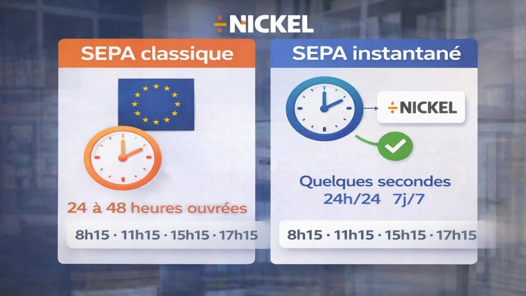 À quelle heure arrive un virement entrant sur compte Nickel ?