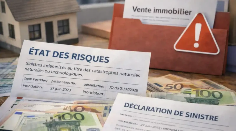 déclaration sinistre acte de vente immobilière état des risques erp catastrophe naturelle
