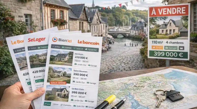 Recherche de maison à vendre à Auray dans le Morbihan, annonces immobilières et maisons bretonnes dans les quartiers recherchés