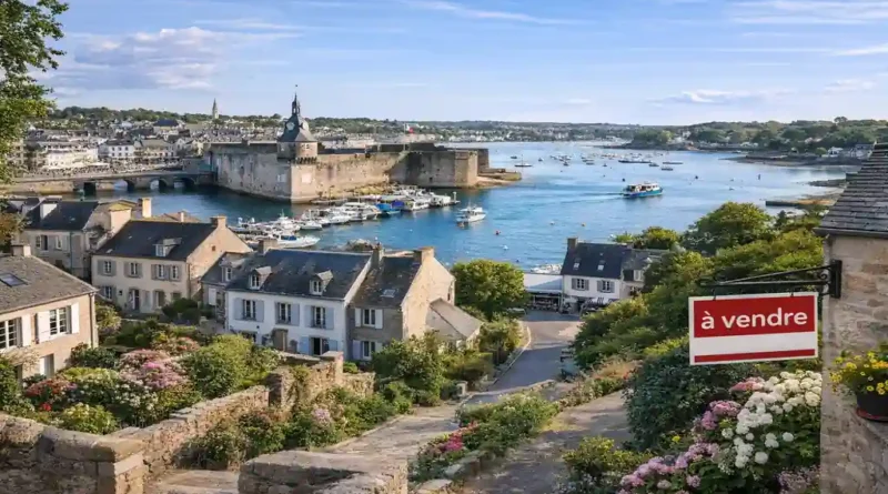 Maison à vendre à Concarneau avec vue sur le port et la Ville Close, illustration du marché immobilier résidentiel à Concarneau en Bretagne