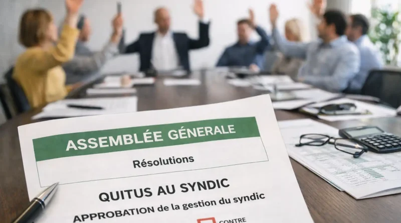 Vote du quitus au syndic lors d’une assemblée générale de copropriété, approbation de la gestion du syndic par les copropriétaires