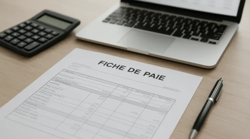 Fiche de paie française avec calculatrice pour estimer 3400 brut en net