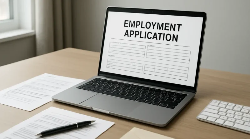 Bureau avec ordinateur et documents pour une démarche liée à Pôle emploi