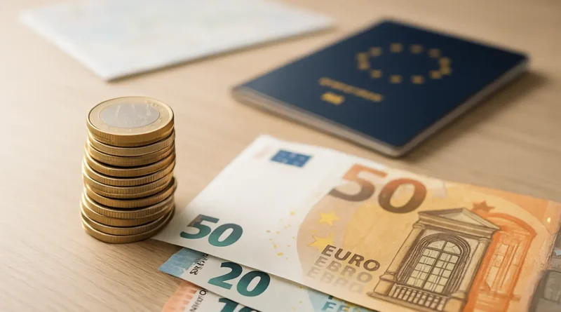 Pièces et billets en euros pour illustrer la monnaie italienne