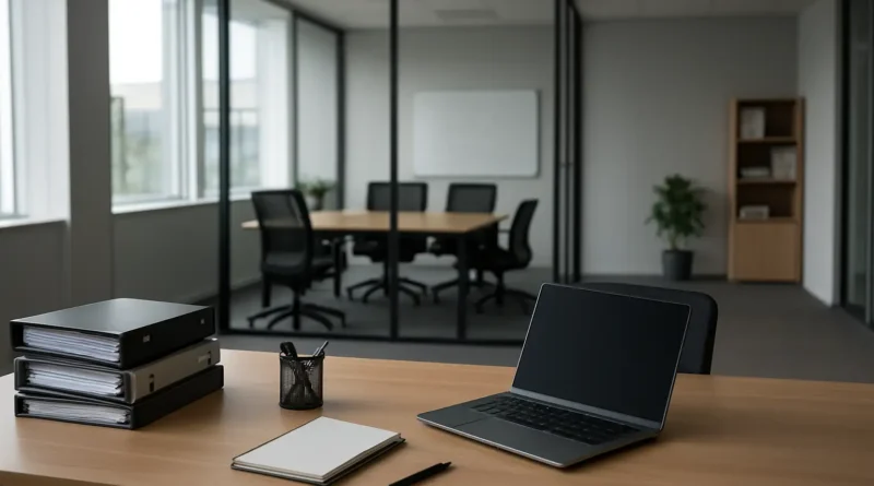 Bureau moderne et salle de réunion illustrant l’expression au sein de votre entreprise