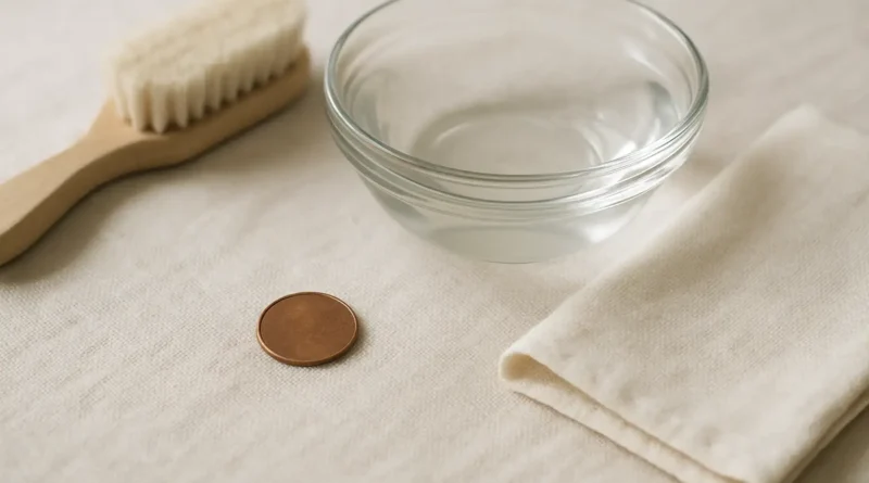 Pièce de monnaie nettoyée délicatement avec de l’eau tiède et un chiffon doux