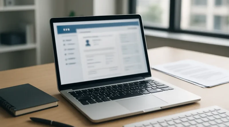Bureau professionnel avec ordinateur et documents pour illustrer GTA RH La Poste
