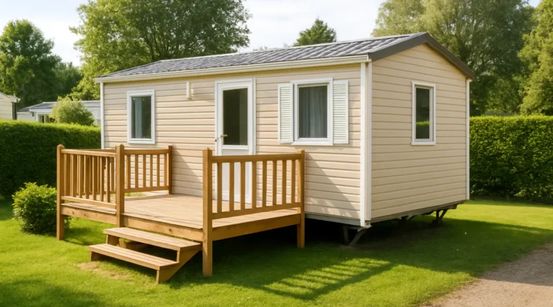 Mobil-home installé sur un emplacement de camping pour une location à l’année