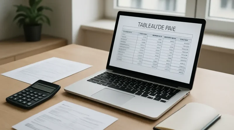 Bureau avec ordinateur, calculatrice et documents pour estimer le salaire d’un Master 2 en alternance
