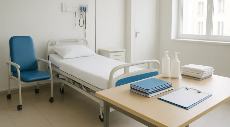 Salle de formation avec matériel de soin pour une reconversion aide-soignante