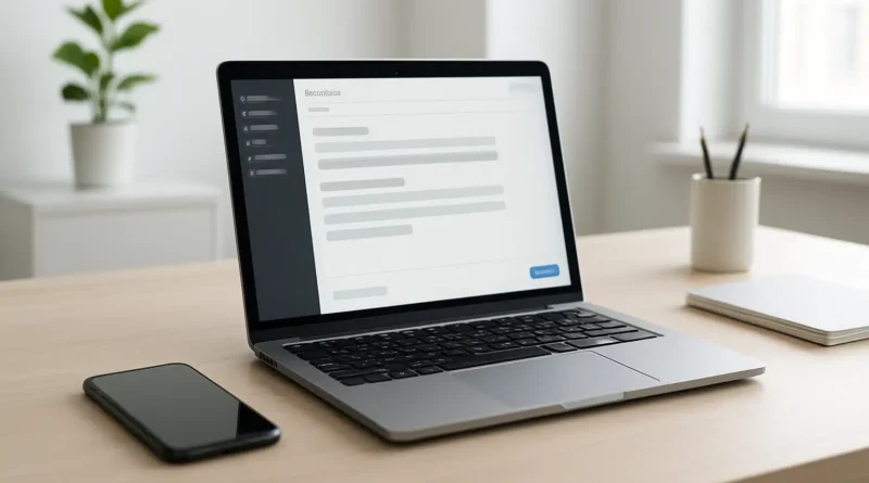 Ordinateur portable et smartphone montrant une campagne SMS marketing sur un bureau moderne